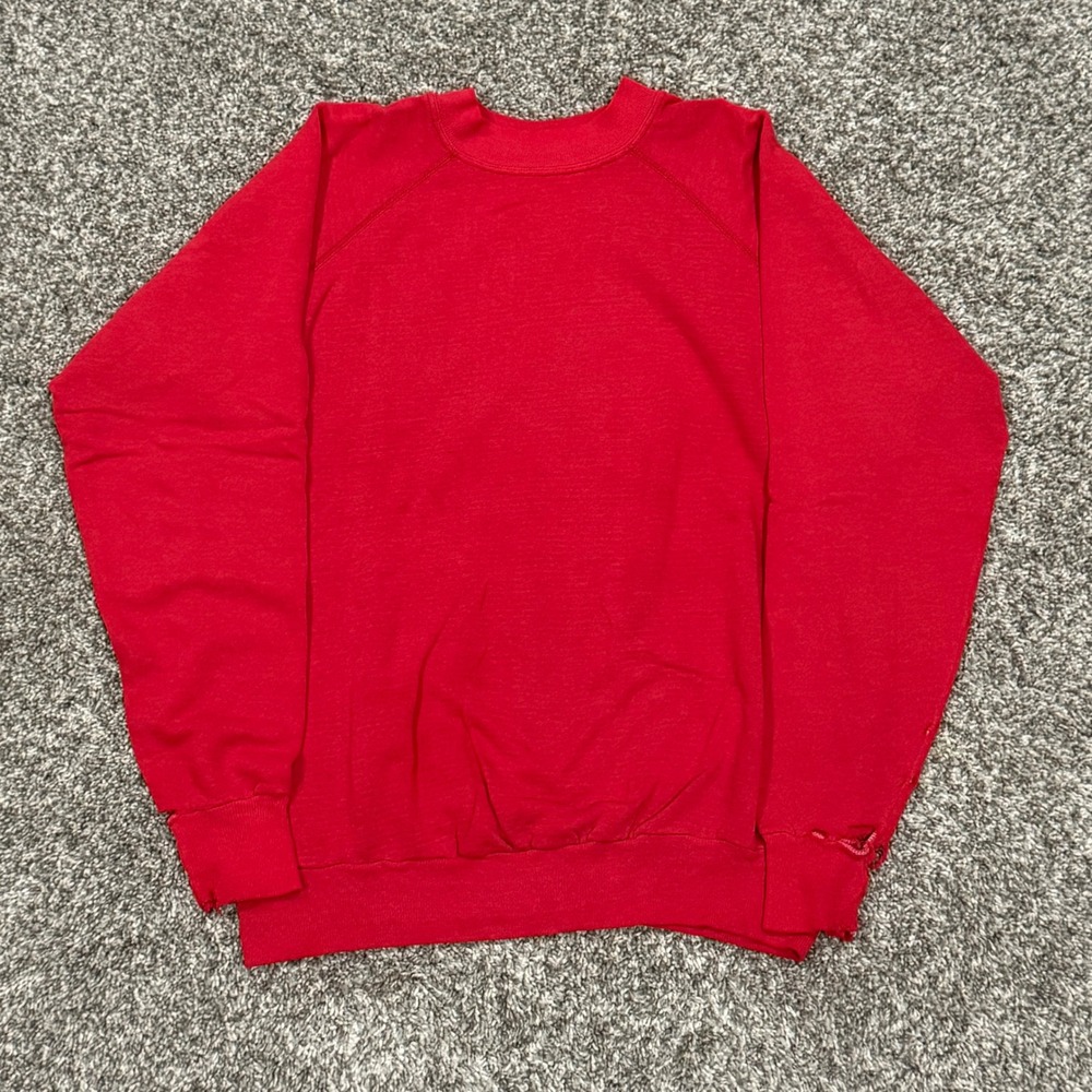 Vintage 20/20 Sport Red Blank Sweatshirt Mens XL USA Made‎ THRASHED 80s Crewneck